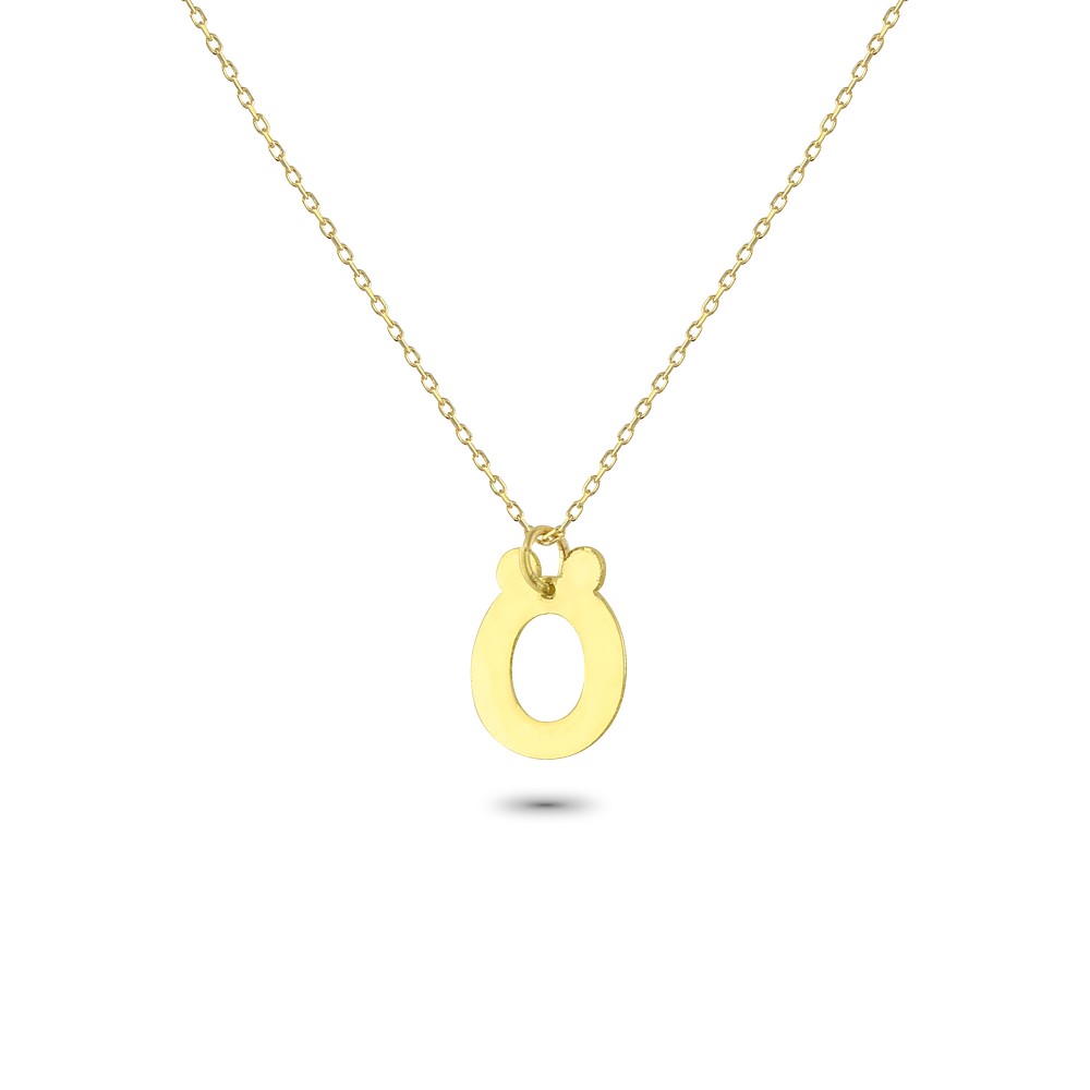 Glorria 14k Solid Gold Letter Ö Necklace