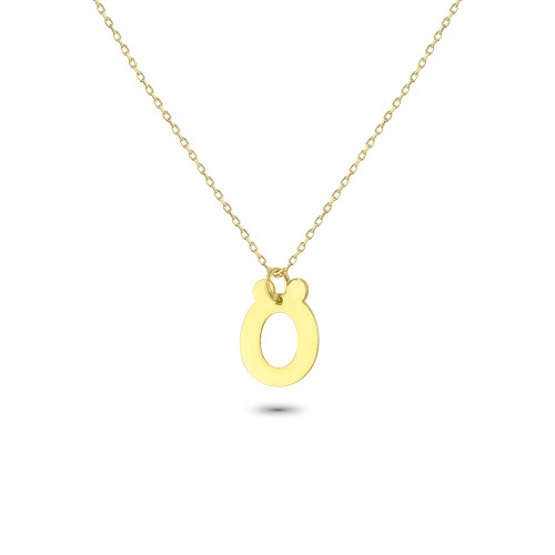 Glorria 14k Solid Gold Letter Ö Necklace Glorria 14k Solid Gold Letter Ö Necklace