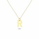 Glorria 14k Solid Gold Letter R Necklace