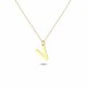 Glorria 14k Solid Gold Letter V Necklace