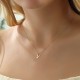 Glorria 14k Solid Gold Letter V Necklace