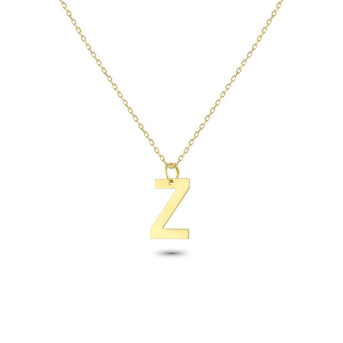 Glorria 14k Solid Gold Letter Z Necklace Glorria 14k Solid Gold Letter Z Necklace