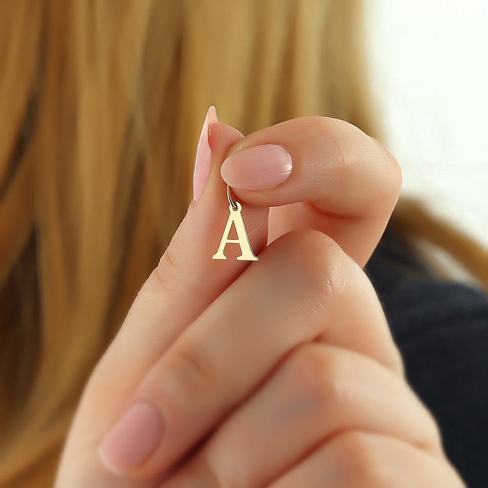 Glorria 14k Solid Gold Letter A Pendant