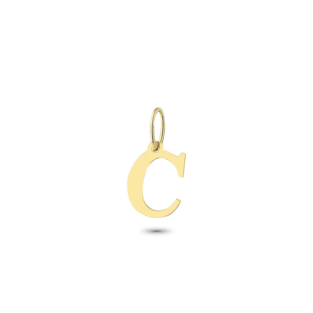 Glorria 14k Solid Gold Letter C Pendant