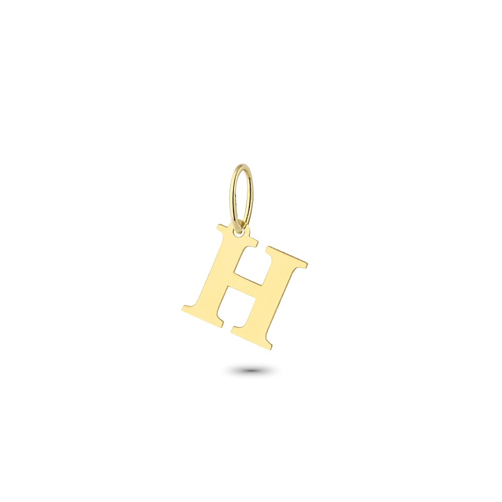 Glorria 14k Solid Gold Letter H Necklace
