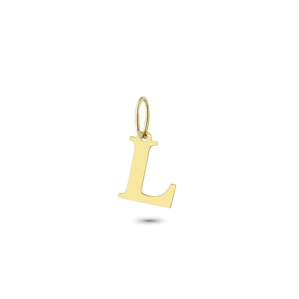 Glorria 14k Solid Gold Letter L Pendant