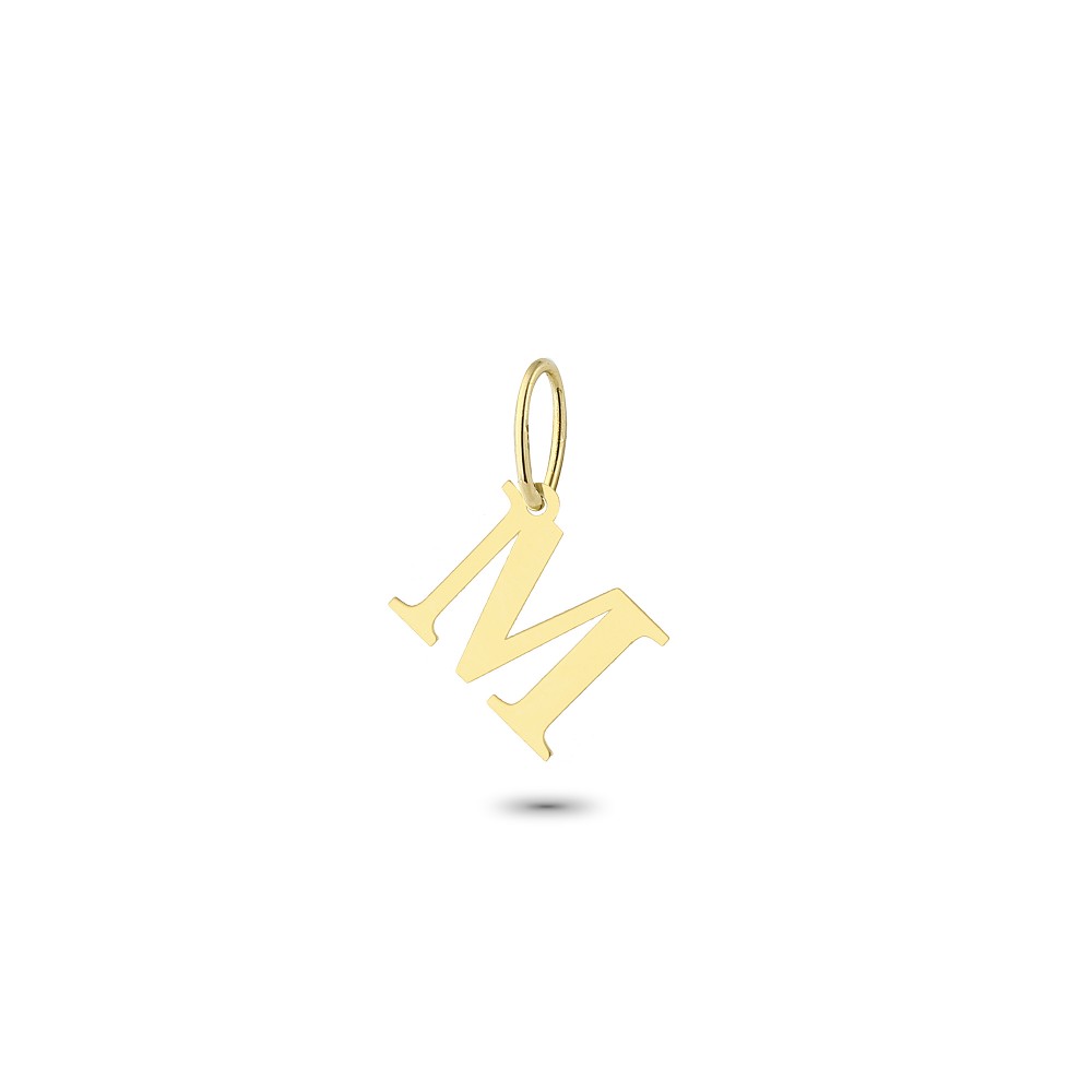 Glorria 14k Solid Gold Letter M Pendant