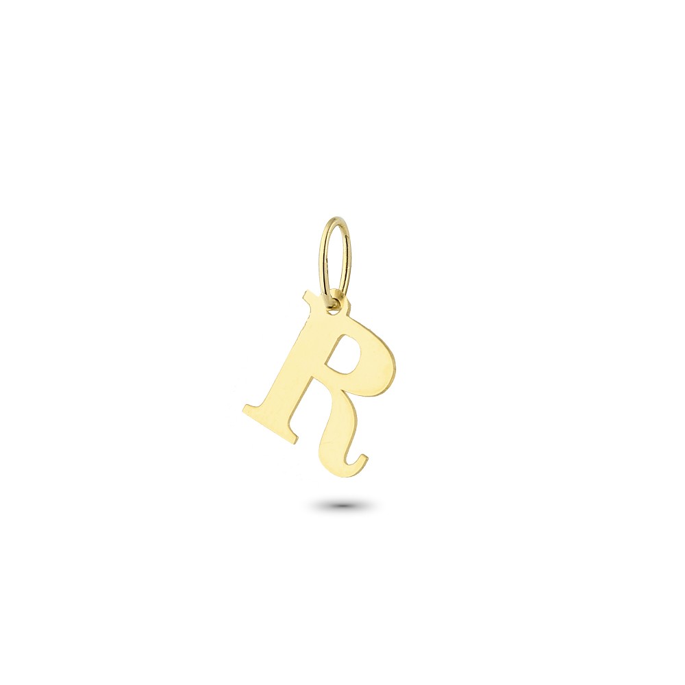 Glorria 14k Solid Gold Letter R Pendant