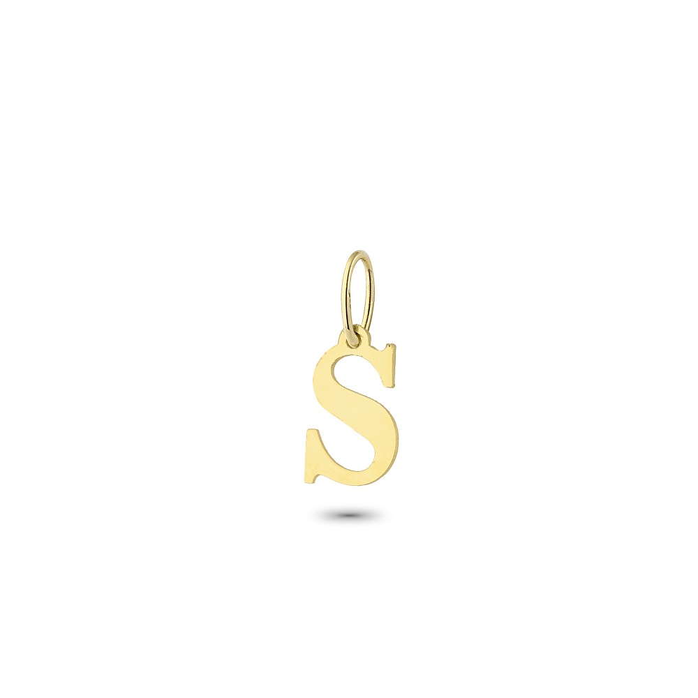 Glorria 14k Solid Gold Letter S Pendant
