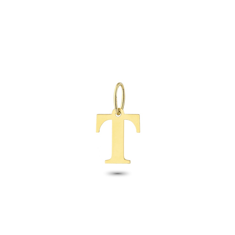 Glorria 14k Solid Gold Letter T Pendant