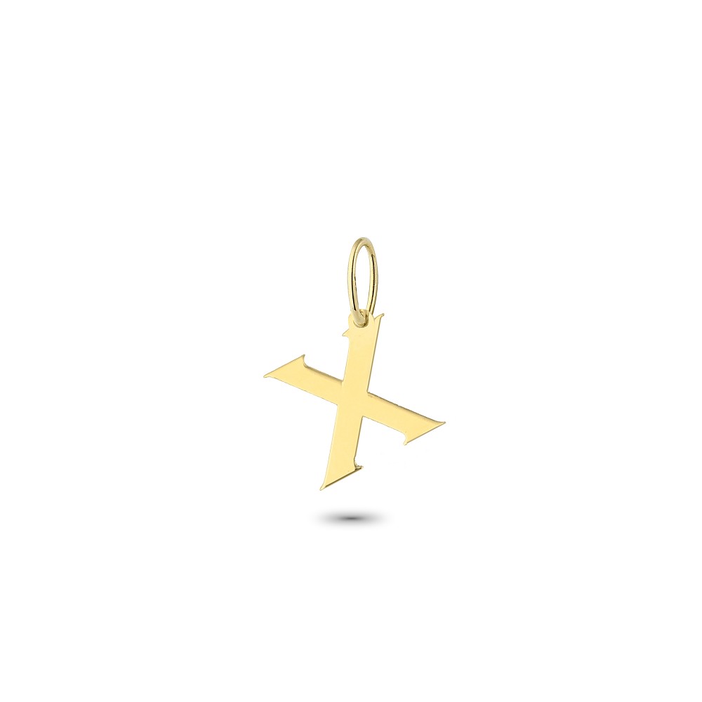 Glorria 14k Solid Gold Letter X Pendant