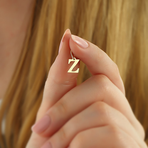 Glorria 14k Solid Gold Letter Z Pendant Glorria 14k Solid Gold Letter Z Pendant