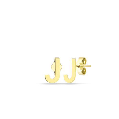 Glorria 14k Solid Gold J Letter Earring Glorria 14k Solid Gold J Letter Earring