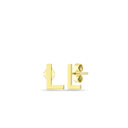 Glorria 14k Solid Gold L Letter Earring Glorria 14k Solid Gold L Letter Earring