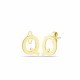 Glorria 14k Solid Gold Q Letter Earring