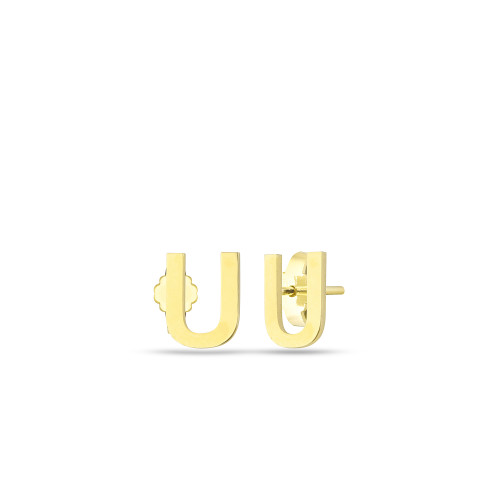 Glorria 14k Solid Gold U Letter Earring Glorria 14k Solid Gold U Letter Earring