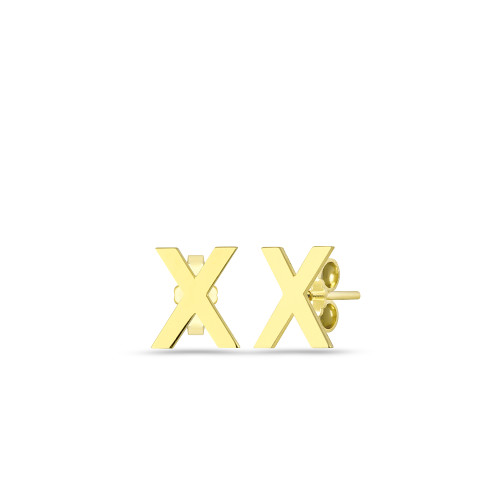 Glorria 14k Solid Gold X Letter Earring Glorria 14k Solid Gold X Letter Earring