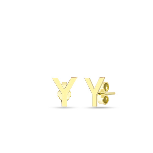 Glorria 14k Solid Gold Y Letter Earring Glorria 14k Solid Gold Y Letter Earring