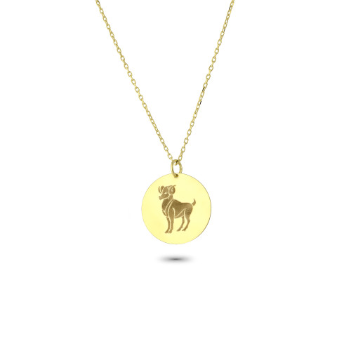 Glorria 14k Solid Gold Aries Zodiac Necklace Glorria 14k Solid Gold Aries Zodiac Necklace