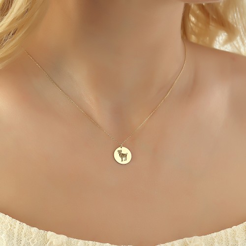 Glorria 14k Solid Gold Aries Zodiac Necklace Glorria 14k Solid Gold Aries Zodiac Necklace