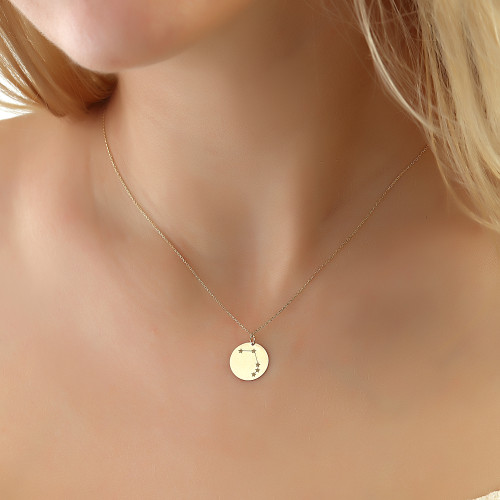 Glorria 14k Solid Gold Aries Zodiac Necklace Glorria 14k Solid Gold Aries Zodiac Necklace