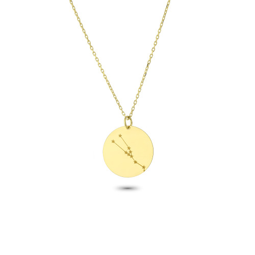 Glorria 14k Solid Gold Taurus Zodiac Necklace Glorria 14k Solid Gold Taurus Zodiac Necklace