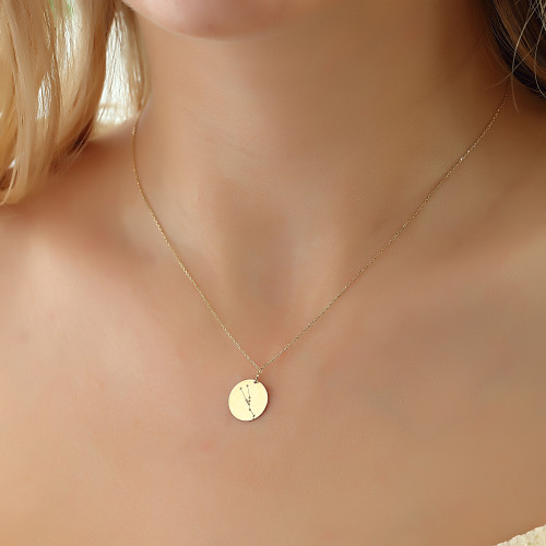 Glorria 14k Solid Gold Taurus Zodiac Necklace Glorria 14k Solid Gold Taurus Zodiac Necklace