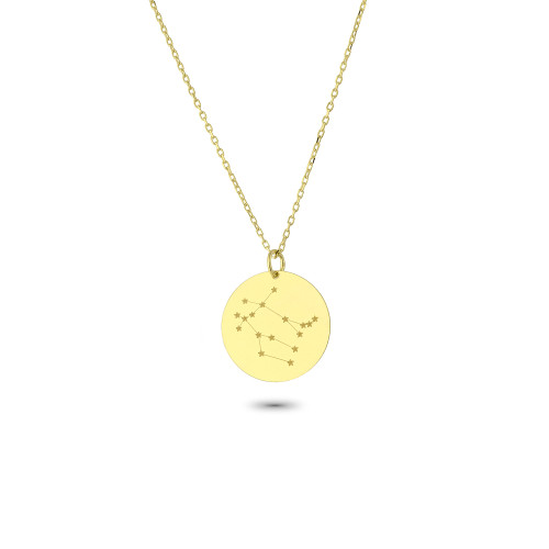 Glorria 14k Solid Gold Gemini Zodiac Necklace Glorria 14k Solid Gold Gemini Zodiac Necklace
