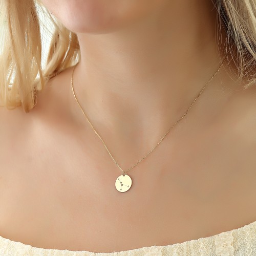 Glorria 14k Solid Gold Cancer Zodiac Necklace Glorria 14k Solid Gold Cancer Zodiac Necklace