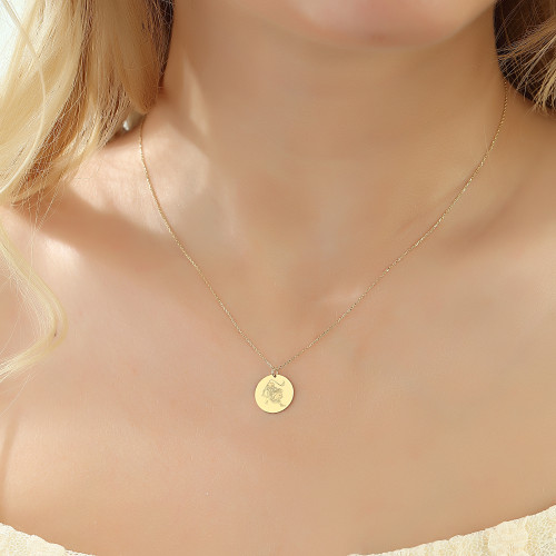 Glorria 14k Solid Gold Lion Zodiac Necklace Glorria 14k Solid Gold Lion Zodiac Necklace