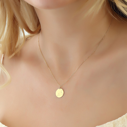 Glorria 14k Solid Gold Lion Zodiac Necklace Glorria 14k Solid Gold Lion Zodiac Necklace
