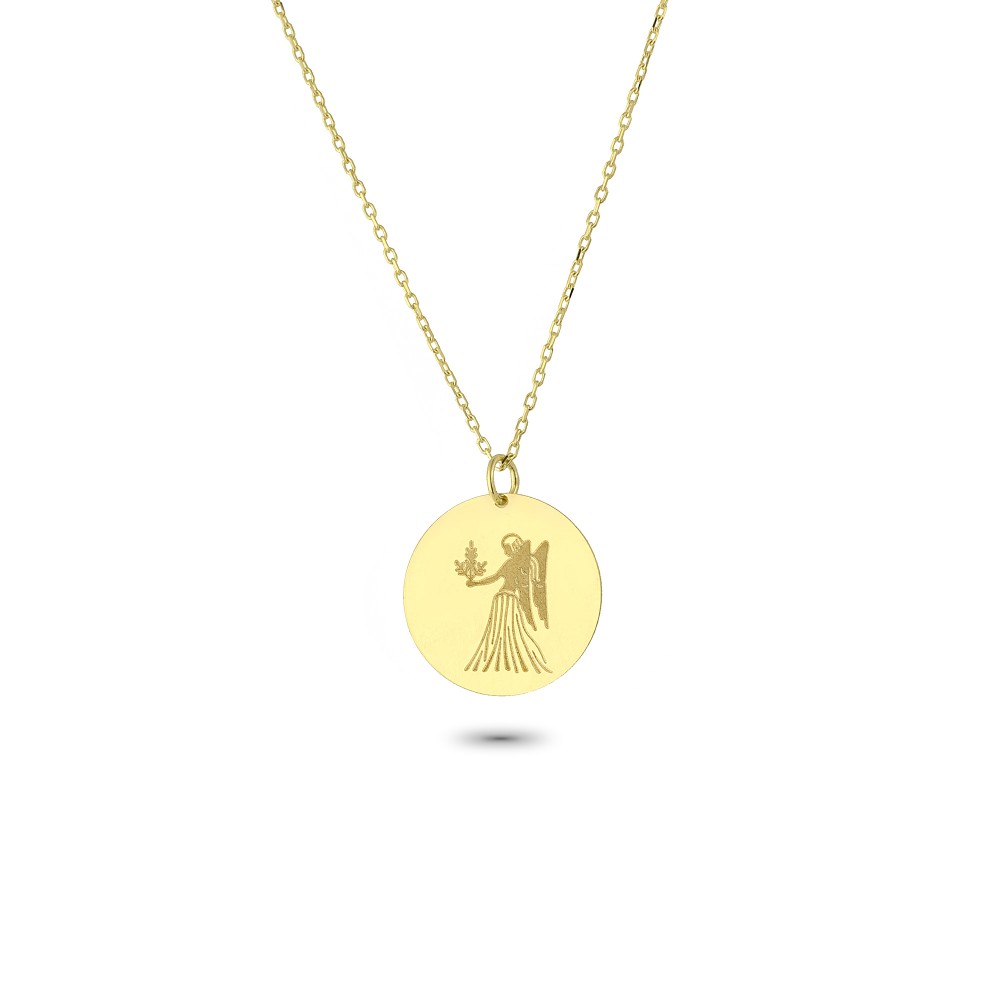 Glorria 14k Solid Gold Virgo Zodiac Necklace