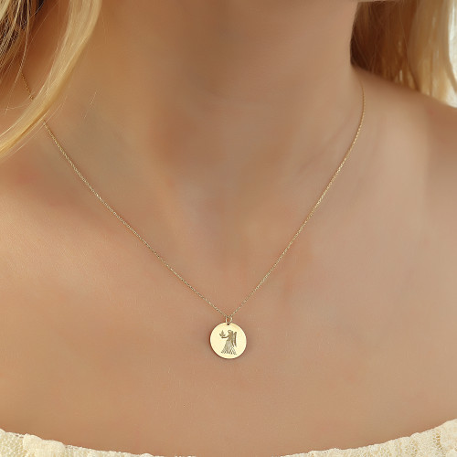 Glorria 14k Solid Gold Virgo Zodiac Necklace Glorria 14k Solid Gold Virgo Zodiac Necklace