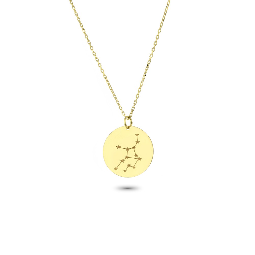 Glorria 14k Solid Gold Virgo Zodiac Necklace