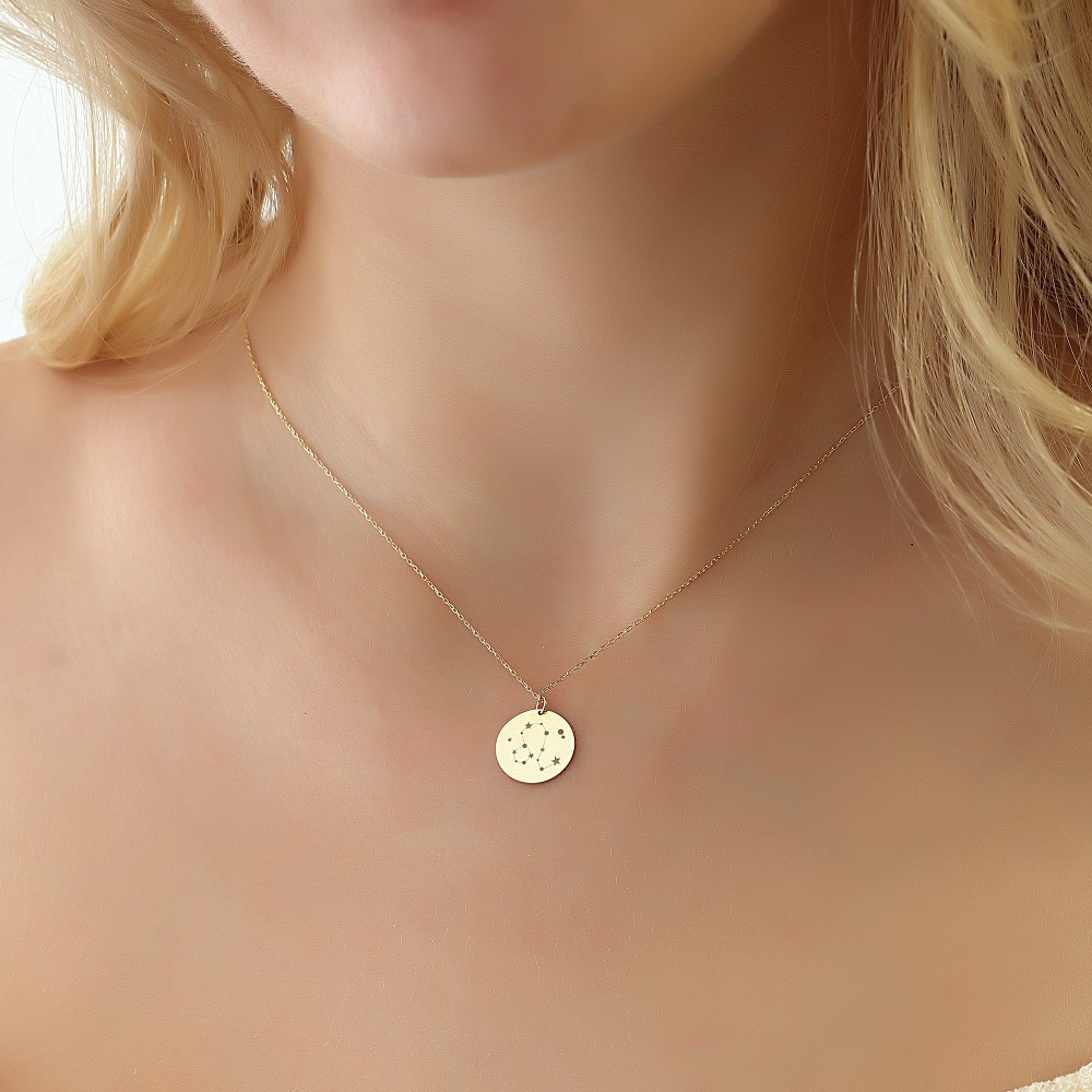 Glorria 14k Solid Gold Scorpio Zodiac Necklace