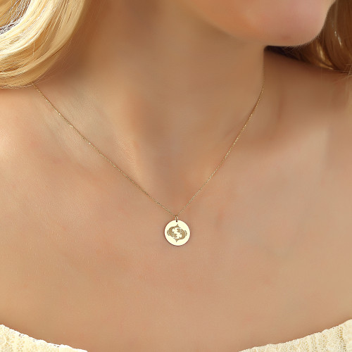 Glorria 14k Solid Gold Pisces Zodiac Necklace Glorria 14k Solid Gold Pisces Zodiac Necklace