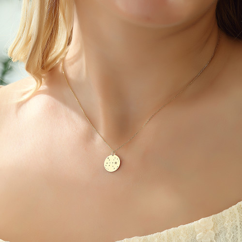 Glorria 14k Solid Gold Pisces Zodiac Necklace Glorria 14k Solid Gold Pisces Zodiac Necklace