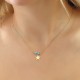 Glorria 14k Solid Gold Color Stone Star Necklace