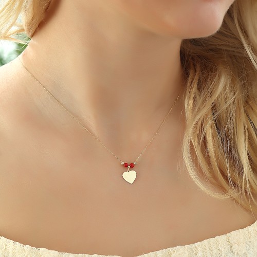 Glorria 14k Solid Gold Color Heart Necklace Glorria 14k Solid Gold Color Heart Necklace