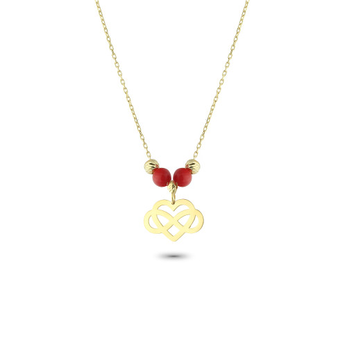 Glorria 14k Solid Gold Color Heart Infinity Necklace Glorria 14k Solid Gold Color Heart Infinity Necklace