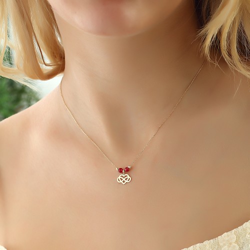 Glorria 14k Solid Gold Color Heart Infinity Necklace Glorria 14k Solid Gold Color Heart Infinity Necklace