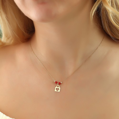 Glorria 14k Solid Gold Color Heart Lock Necklace Glorria 14k Solid Gold Color Heart Lock Necklace