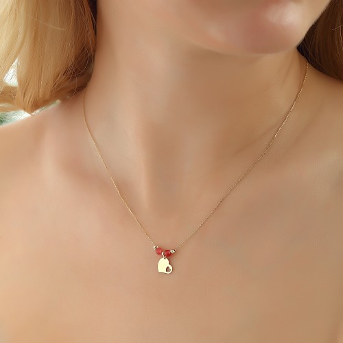 Glorria 14k Solid Gold Color Heart Necklace Glorria 14k Solid Gold Color Heart Necklace