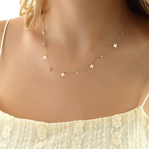 Glorria 14k Solid Gold Butterfly Luck Necklace Glorria 14k Solid Gold Butterfly Luck Necklace
