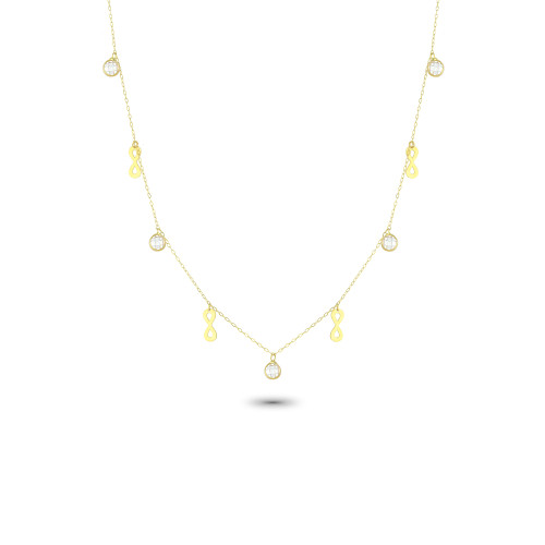 Glorria 14k Solid Gold Infinity Luck Necklace Glorria 14k Solid Gold Infinity Luck Necklace