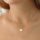 Glorria 14k Solid Gold Circle Necklace
