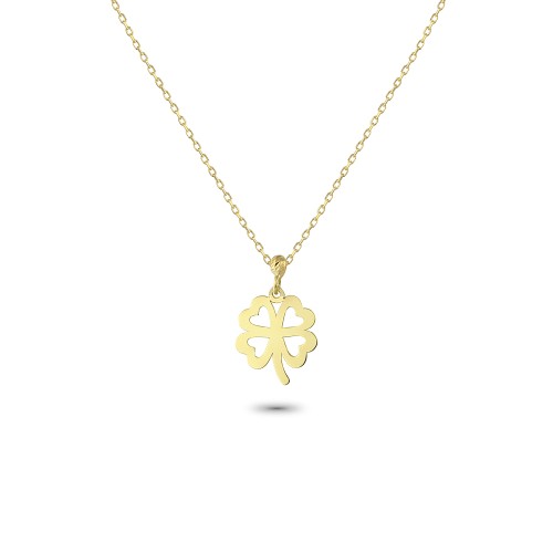 Glorria 14k Solid Gold Clover Necklace Glorria 14k Solid Gold Clover Necklace