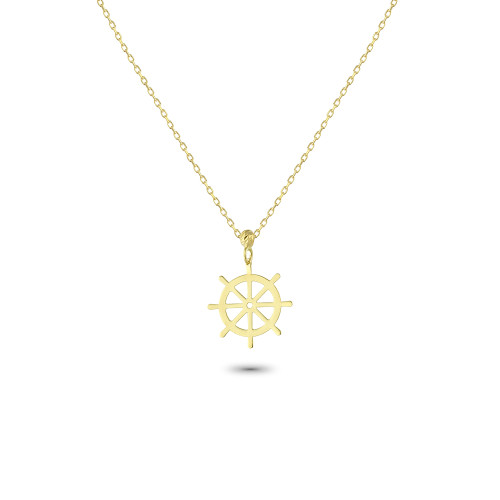 Glorria 14k Solid Gold Rudder Necklace Glorria 14k Solid Gold Rudder Necklace