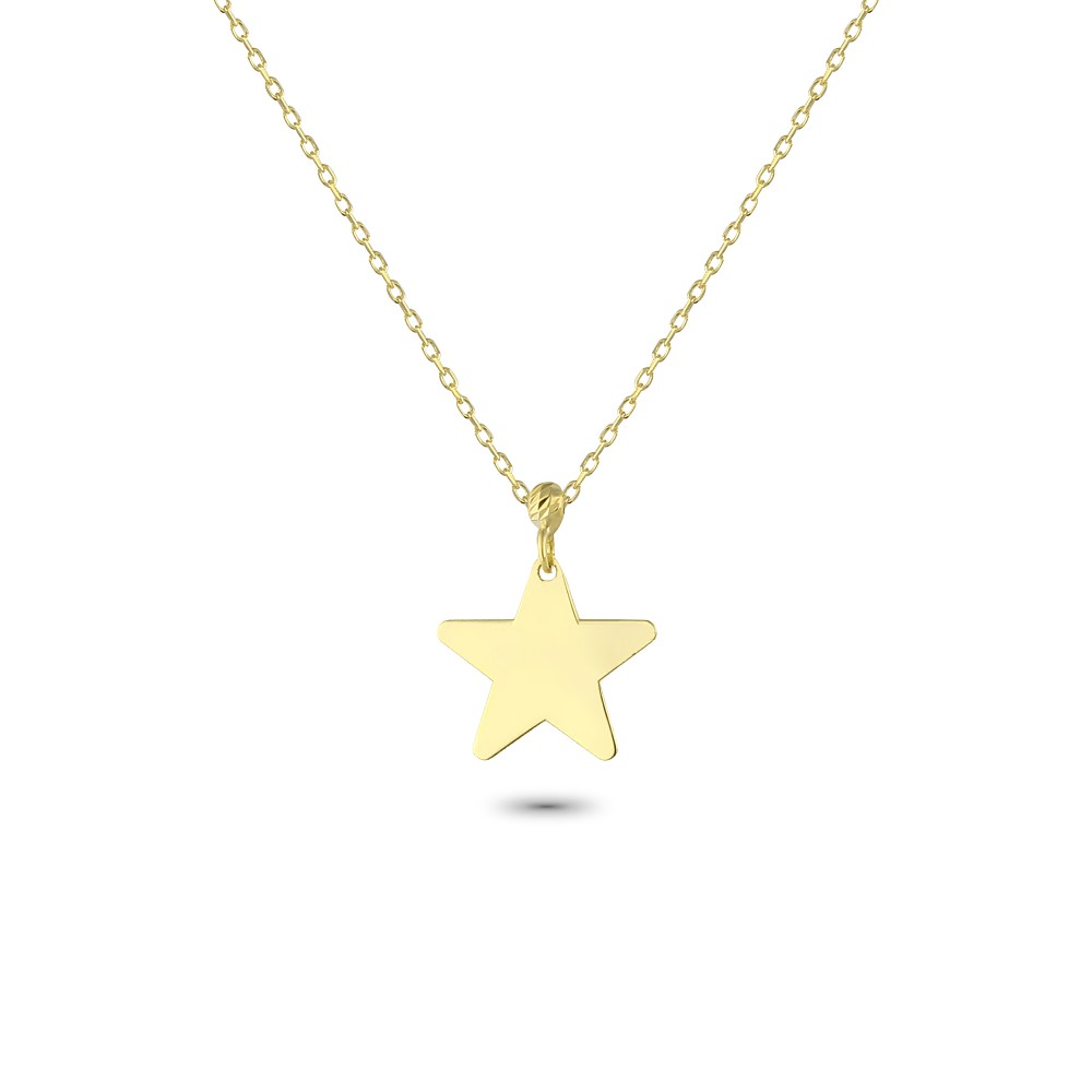 Glorria 14k Solid Gold Star Necklace