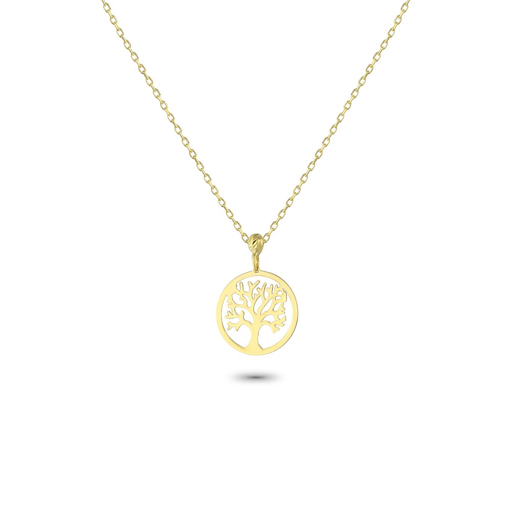 Glorria 14k Solid Gold Life Tree Necklace